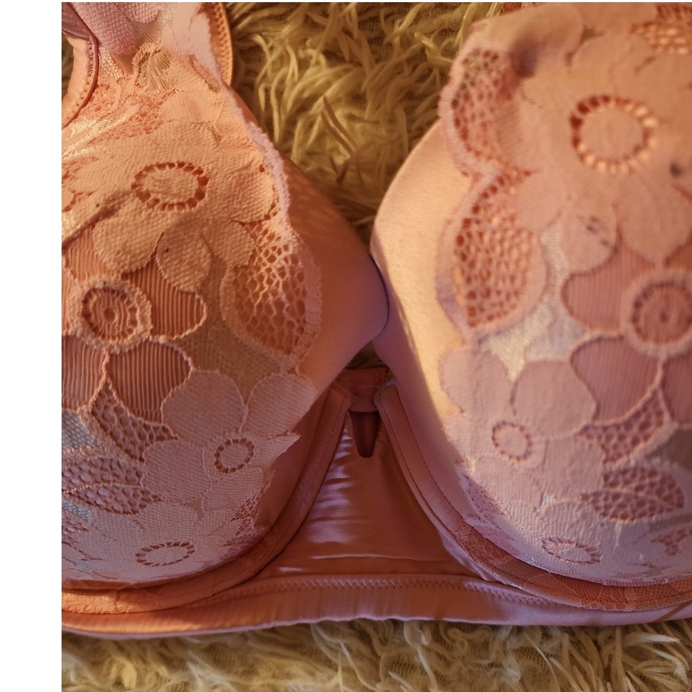 Aerie Real Good Plunge Bra 40D Peach Pink Floral Lace Underwire NWT - Picture 11 of 11